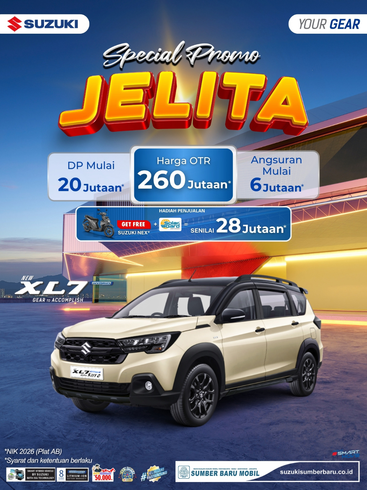 Promo Suzuki XL7 Hybrid Juli 2026, DP Mulai Rp20 Jutaan dan Bonus Hadiah Senilai Rp28 Juta