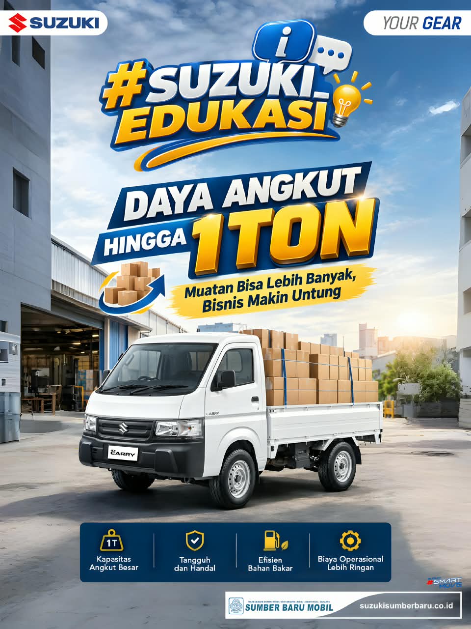 Suzuki New Carry Pick Up, Andalan Bisnis dengan Daya Angkut Hingga 1 Ton